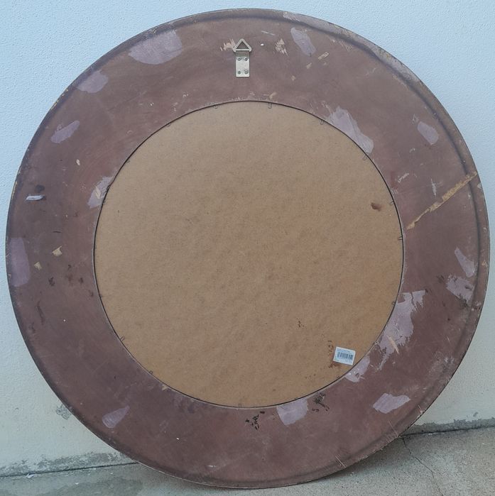 Espelho grande redondo dourado 94cm diâmetro