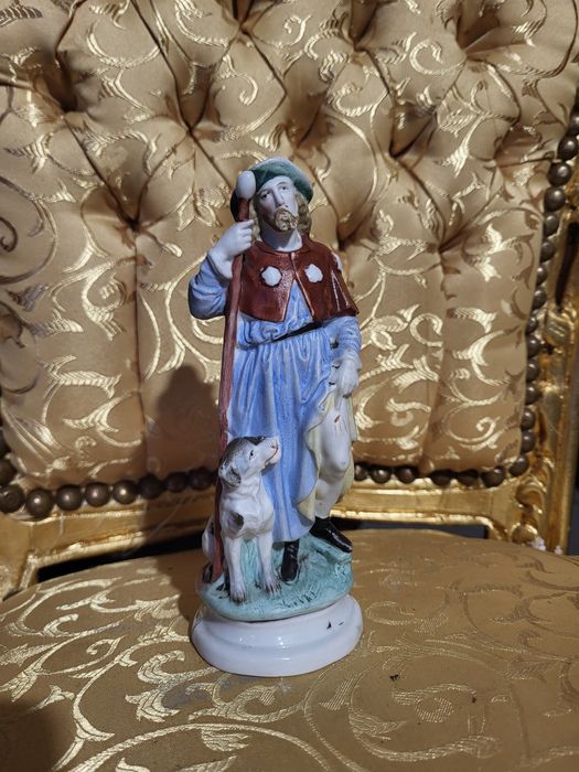 Stara porcelanowa figurka Święty Roch