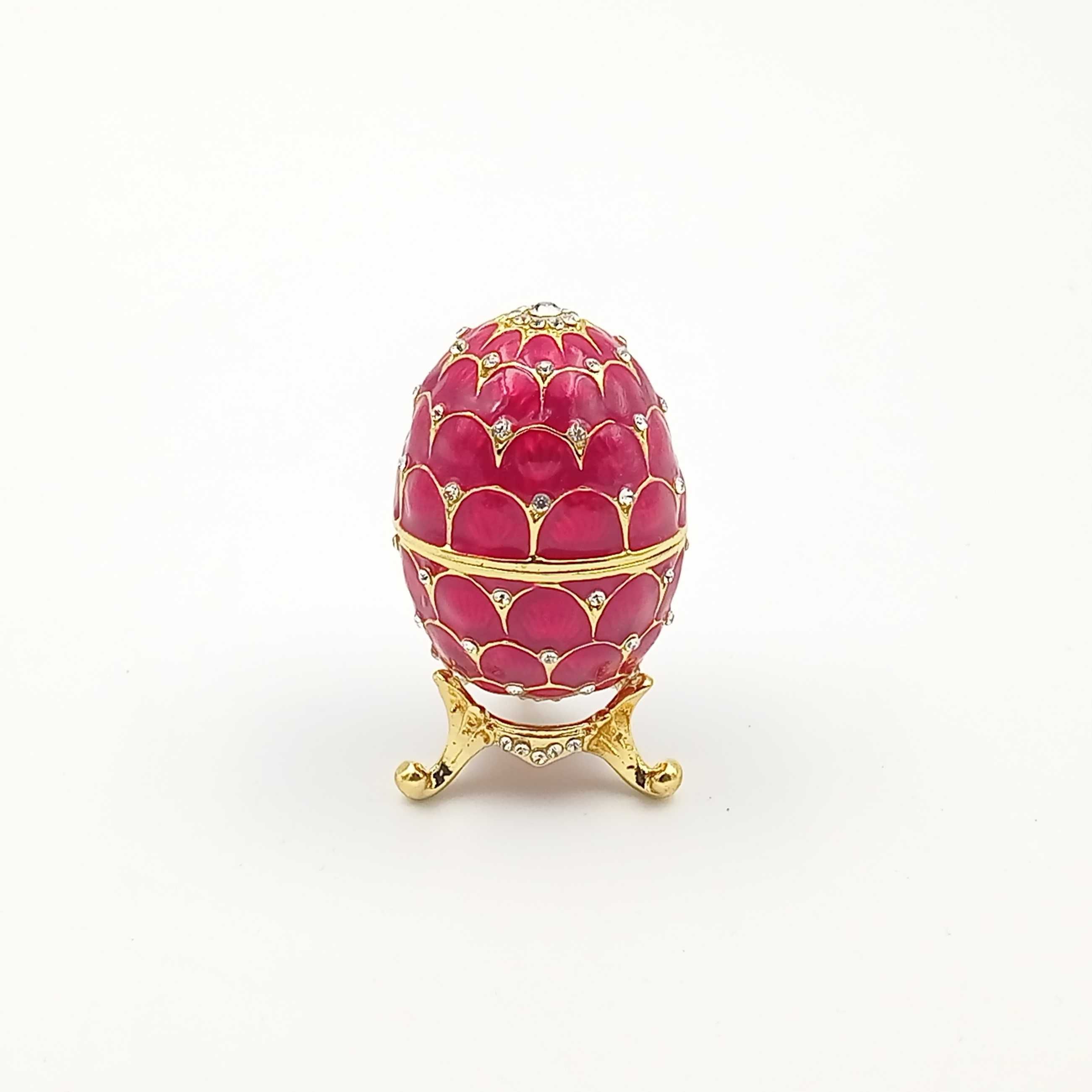 Jajko jajo faberge pojemniki szkatułka czerwone