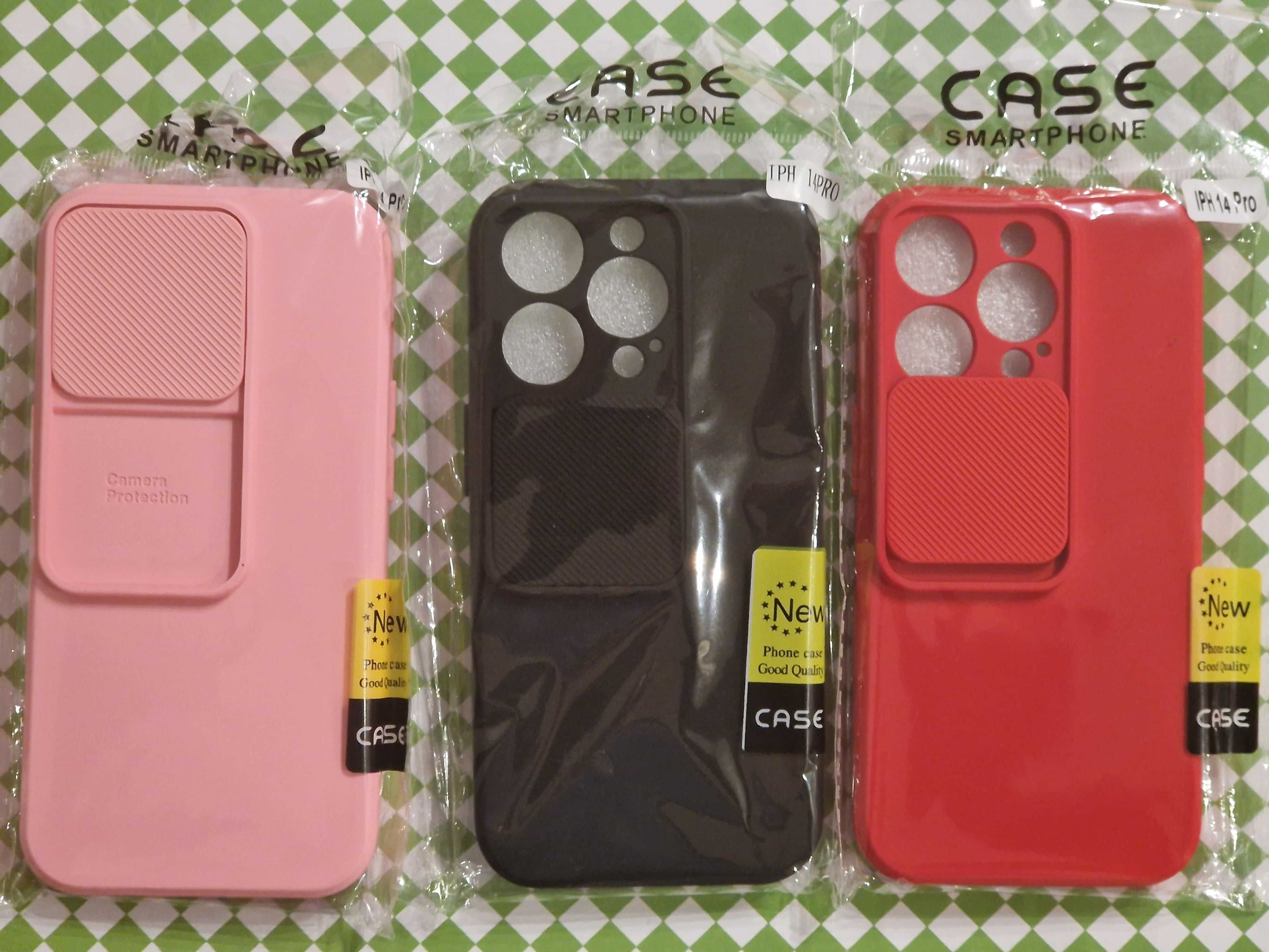 Camshield Soft do Iphone 14 Pro Czarny, Czerwony, Jasnoróżowy