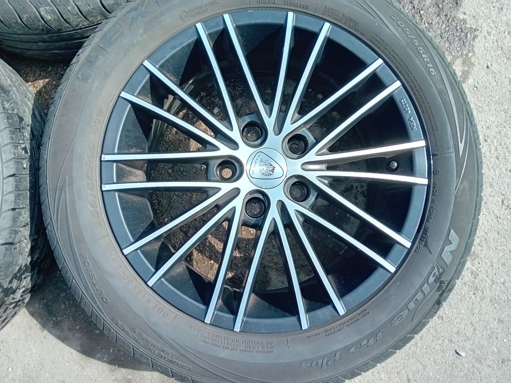 Alu 16" 5x112 z op.lato piekne czarno srebrne