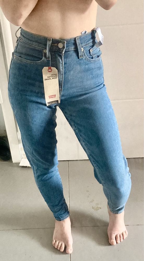Spodnie dzinsy jeansy rurki Levi’s wysoki stan mom jeans rozm. 24 x 29