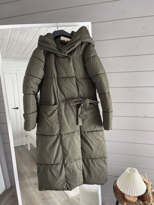 Жіночий пуховик пальто хакі