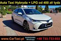 Wynajem Taxi Hybryda + lpg Toyota Corolla Auris Prius+ od 400zł + Fabi