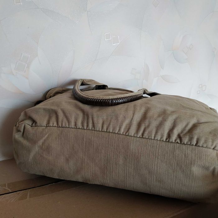 Брезентова сумка з шкіряними вставками