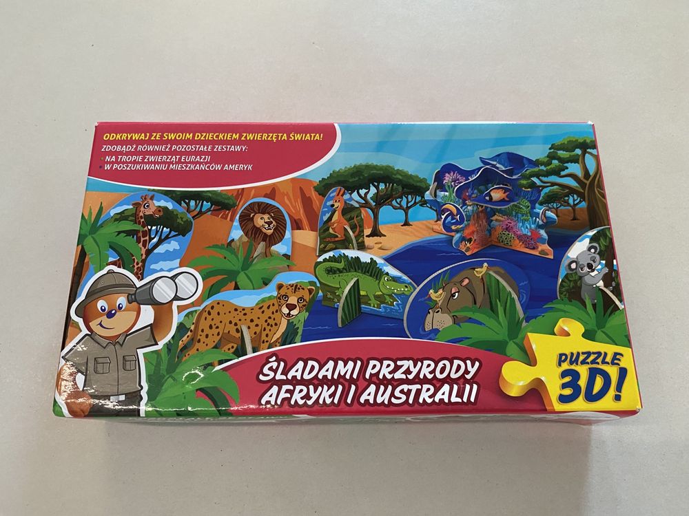 Puzzle 3D Śladami przyrody Afryki i Australii, 108 elementów