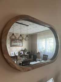 Duże lustro w drewnianej ramie mango
