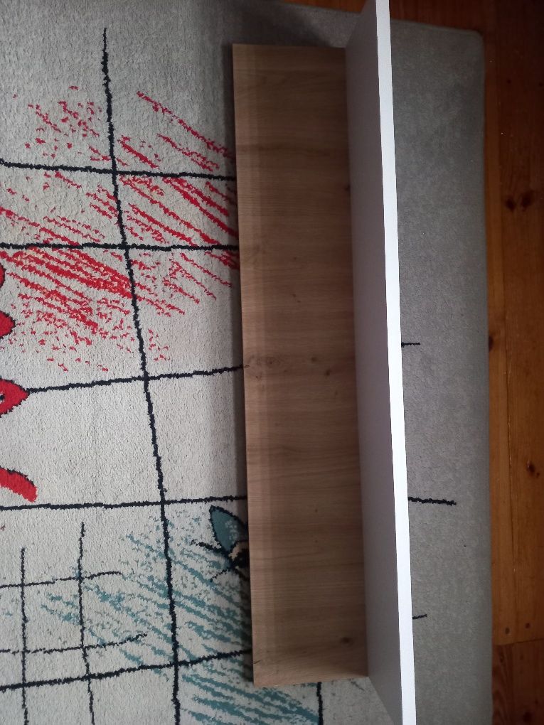 Półka wisząca biało brazowa dl 100cm Szer 20 cm