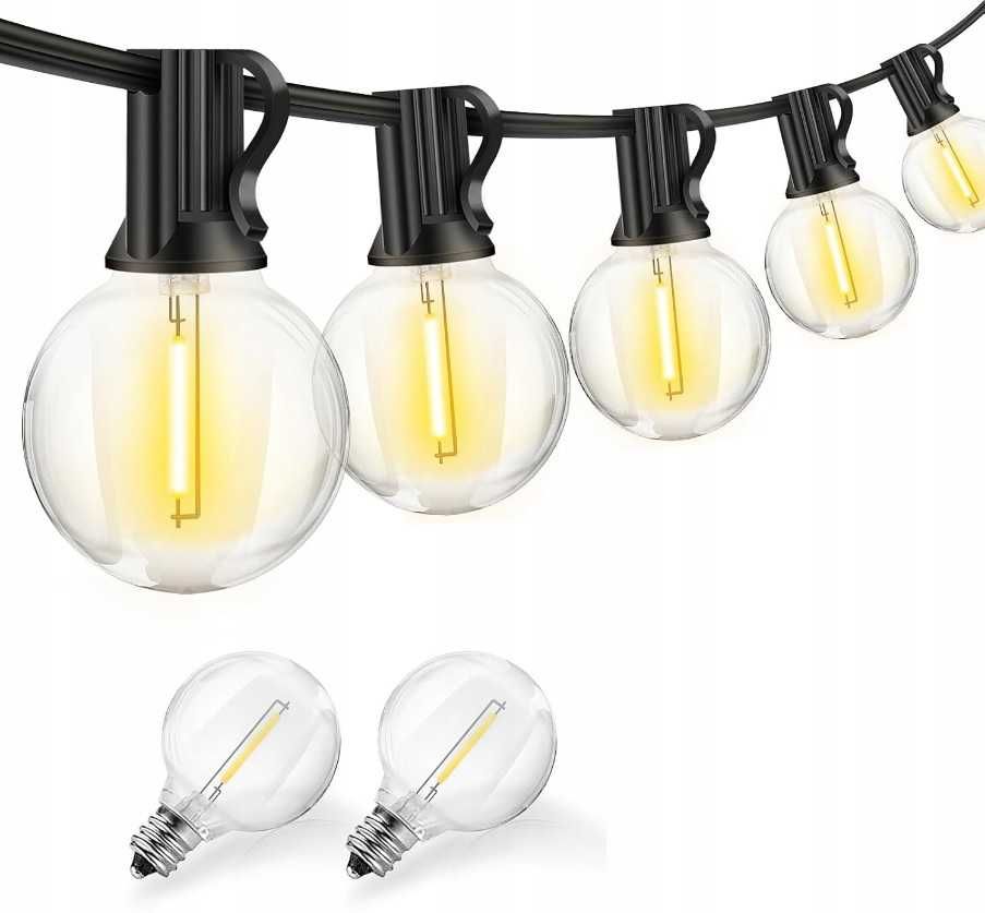 Girlanda Ogrodowa Świetlna 20M 20X Żarówka LED 1W