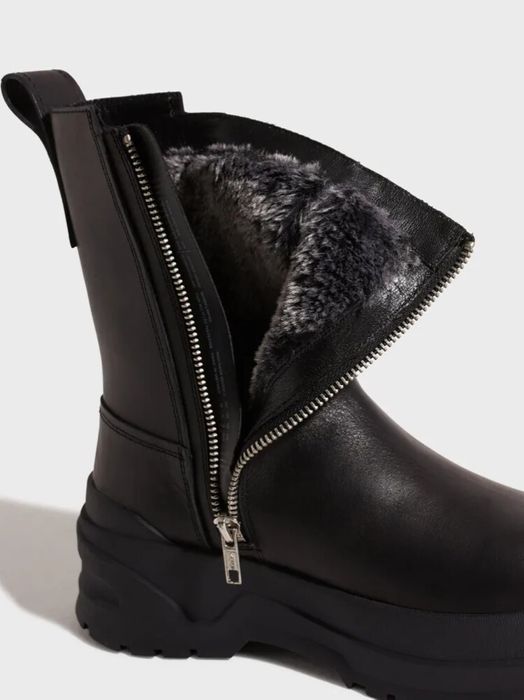 Vagabond зимові черевики челсі на платформі натуральна шкіра хутро
