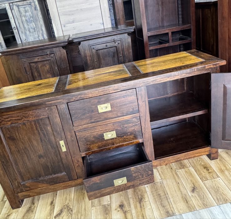 Komoda z drewna, kolonialna, vintage, rustykalna, wyjatkowy blat