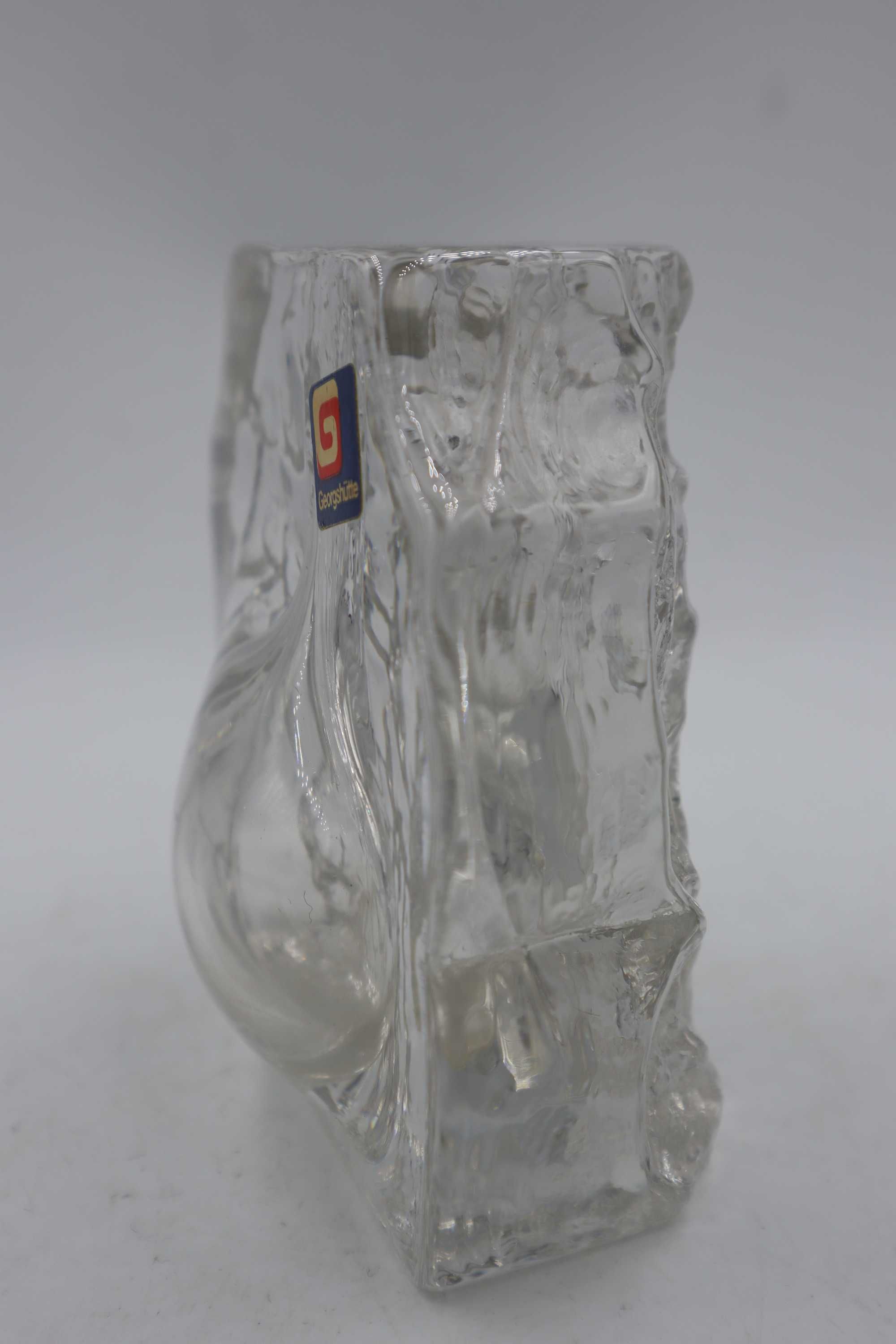 Szklany wazon firmy Georgshütte  lata 1950-60 Abstrakcyjne kształty L