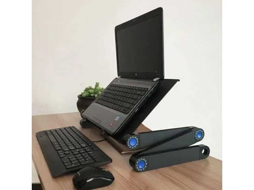 Столик для ноутбука Laptop Table T8 з двома кулерами для охолодження
