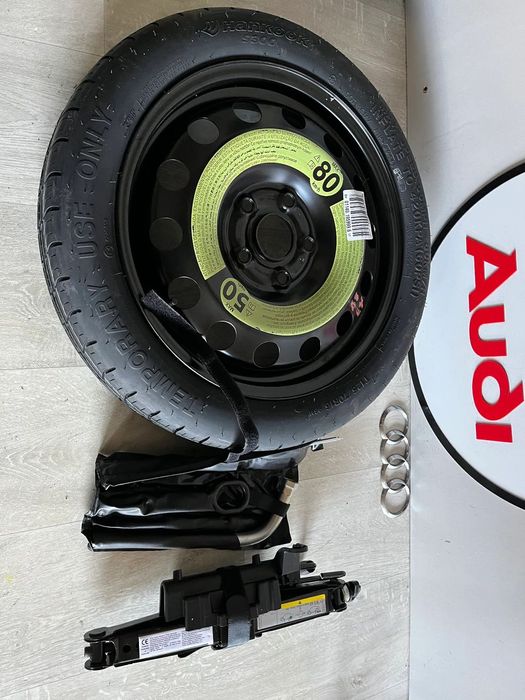 KOŁO ZAPASOWE DOJAZDOWE Koło dojazdowe dojazdówka Audi A3 8V ZESTAW PODNOŚNIK LEWAREK