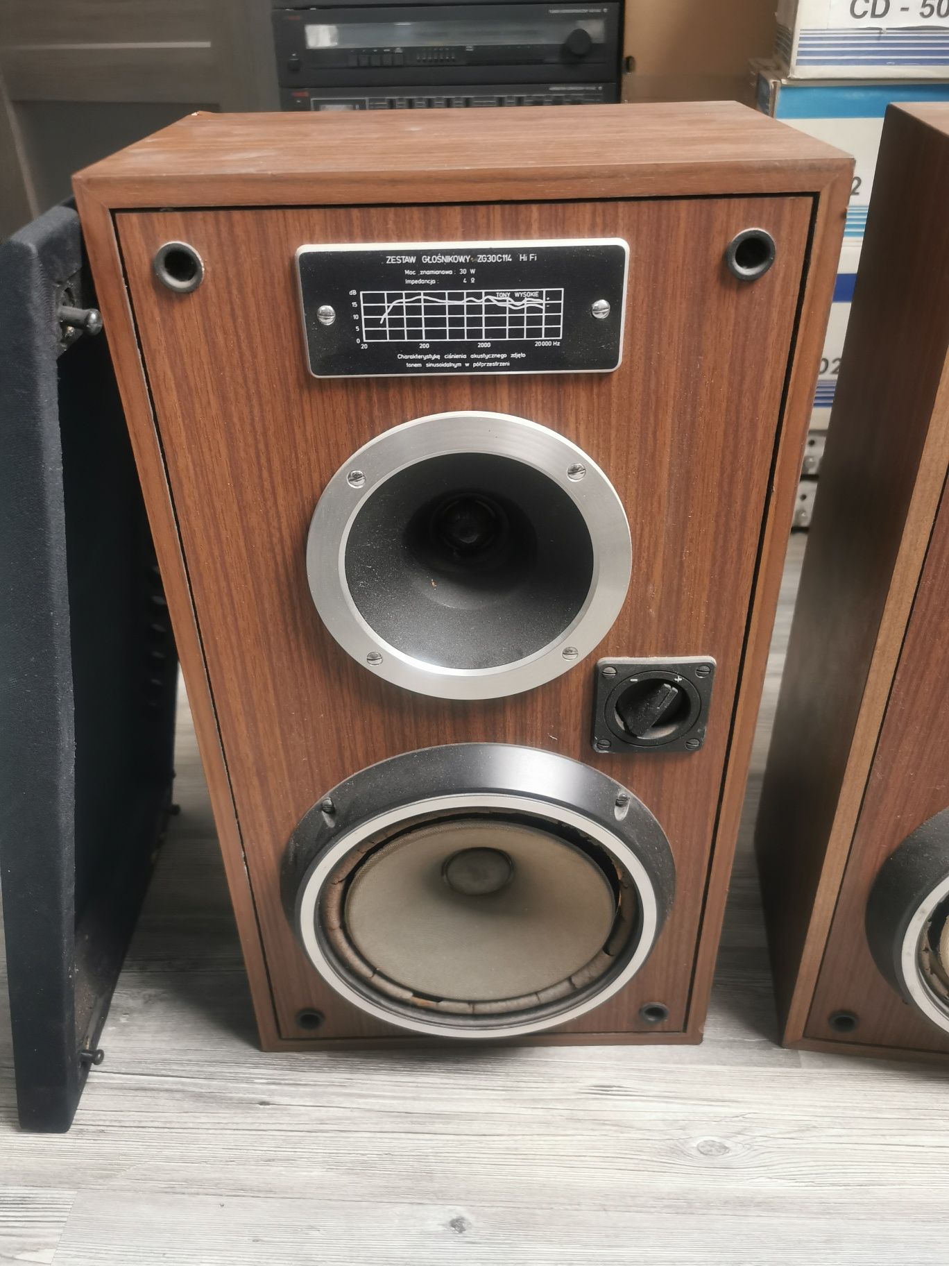 Kolumny ZG30C114 30W ładny stan do renowacji do Radmor Diora Unitra