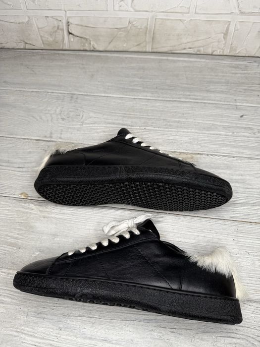 Модные женские кожаные кроссовки rov с отделкой из меха