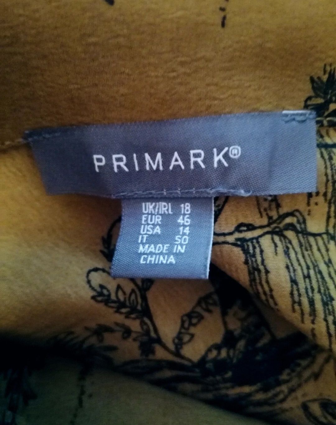 Oliwkowa khaki bluzka oversize w tygrysy rozmiar 46 Primark