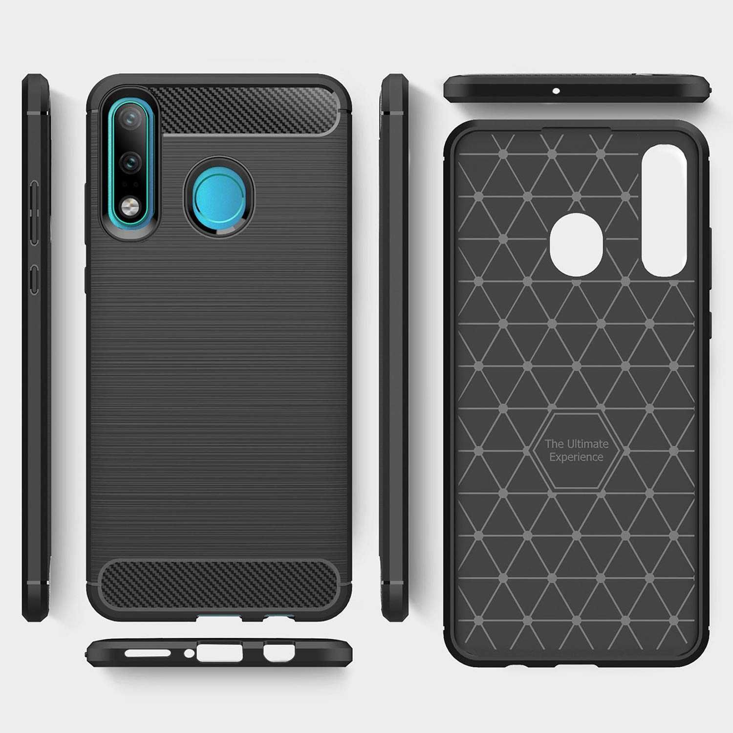 Etui Nakładka Carbon do Huawei P30 Lite + Szkło Hartowane