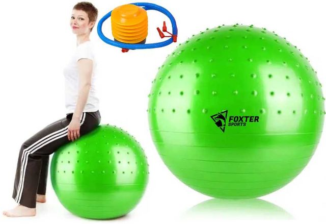 Duża piłka gimnastyczna jeżyk wzmacniana fitness joga + pompka