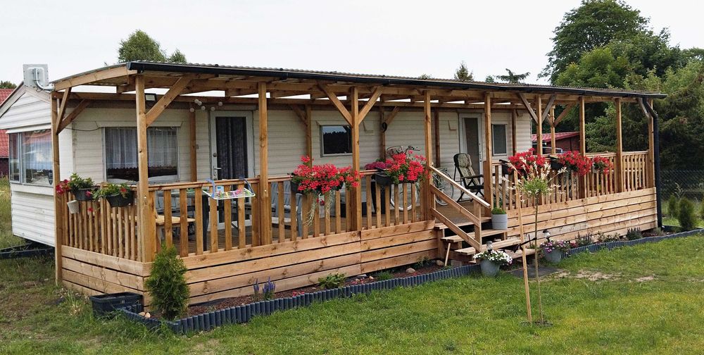 Taras do domku Holenderskiego, 25m2 1000x250x50cm+stelaż pod zadaszeni