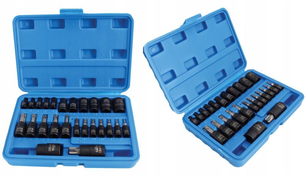 Klucze Nasadowe/ Trzpieniowe Torx/E 1/4″+3/8″+1/2″ - 25 Elem S-H2548T