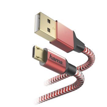 Hama Kabel ładujący micro USB - USB A, 1,5m, czerwony OUTLET