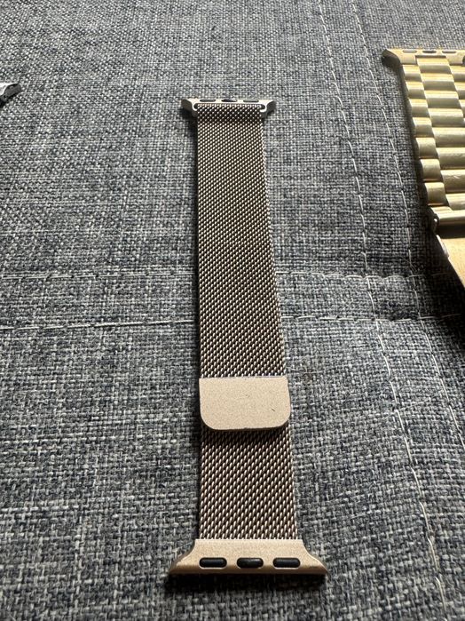 Zestaw 3 pasków bransolet Apple Watch 38-40 mm złota milanese biały