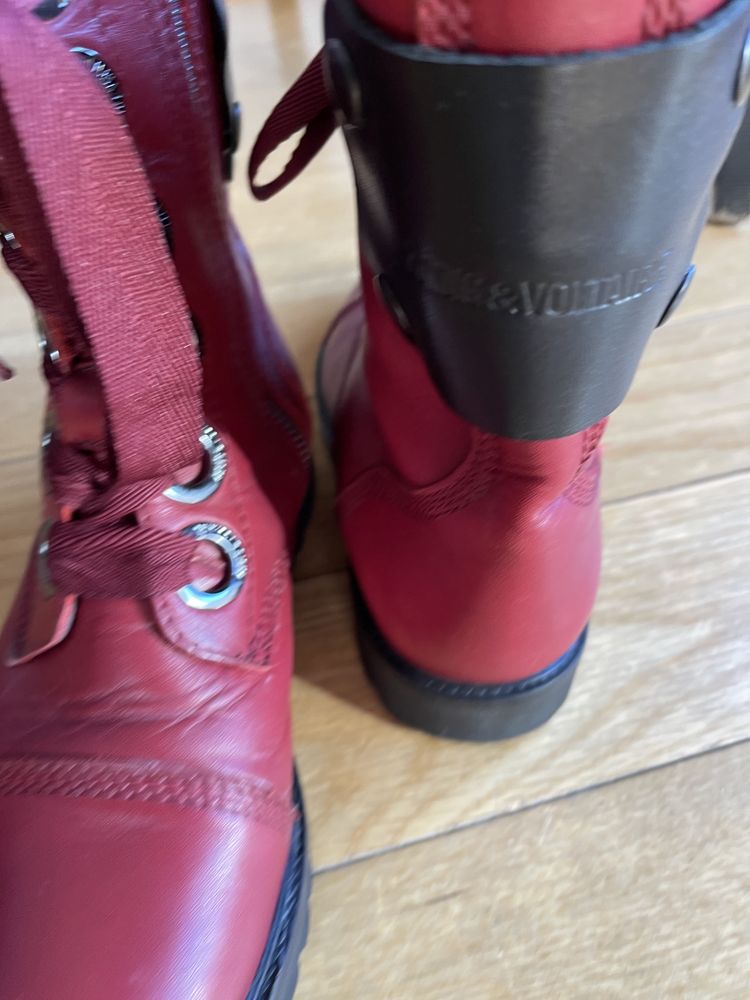 Bota Zadig et Voltaire vermelhas