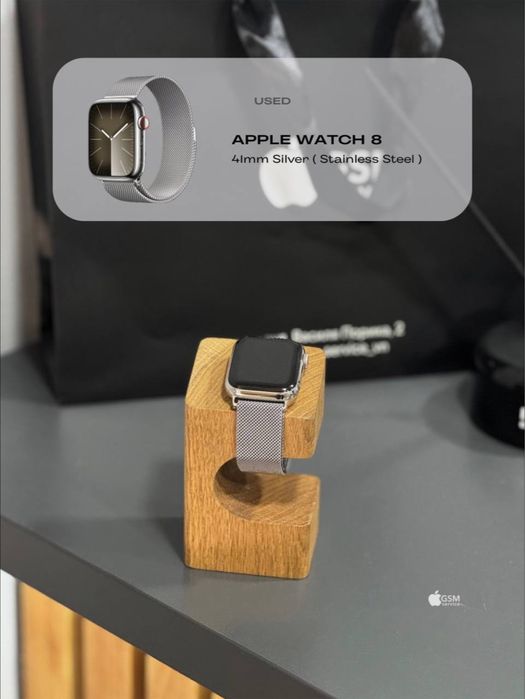 Apple Watch 8 41mm Silver Steel Case   GPS + Cellular