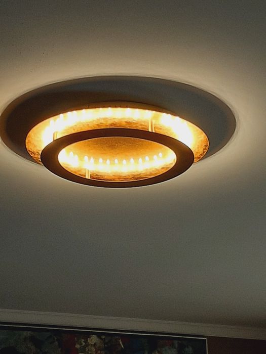 Plafon złoty led żyrandol