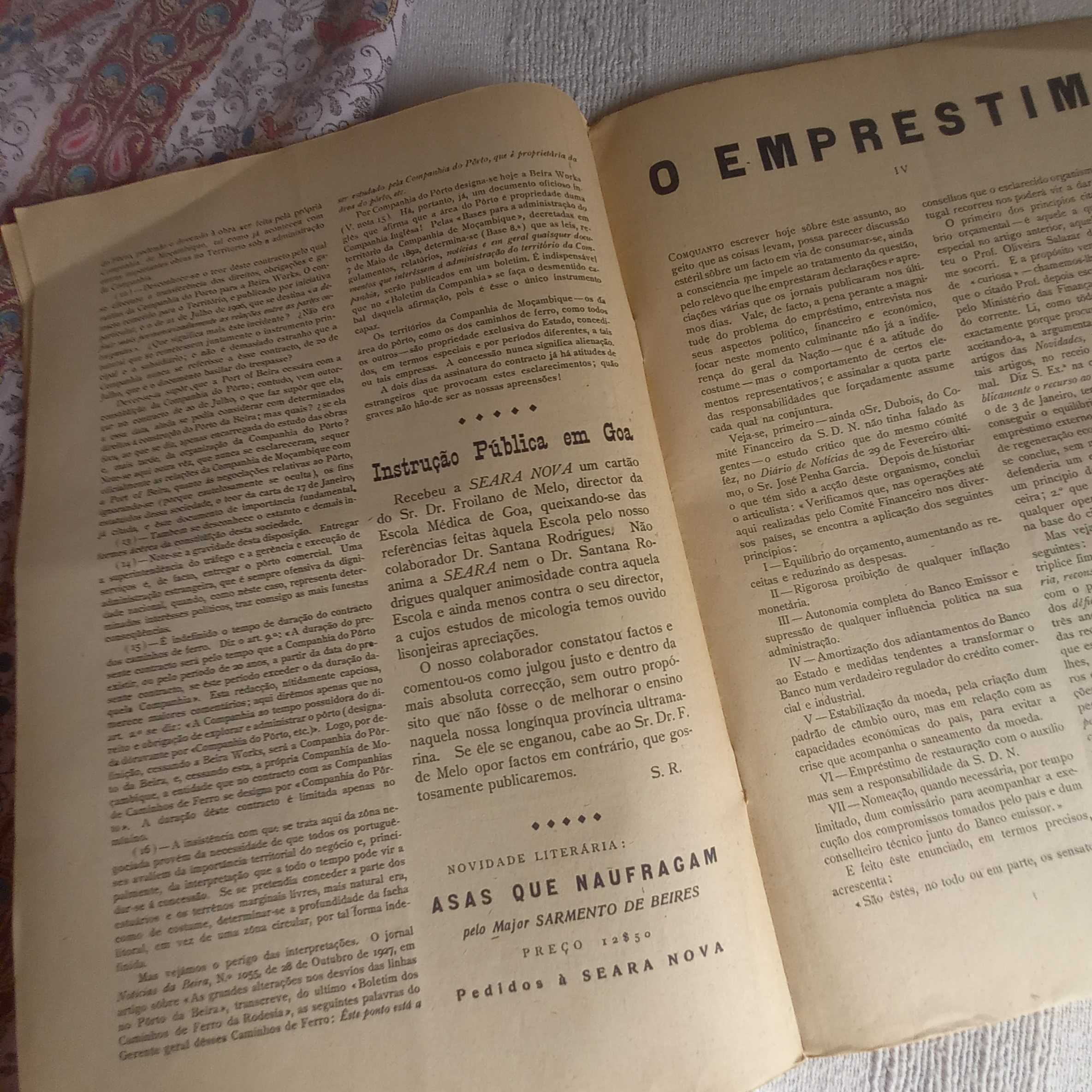 antiga Revista Seara Nova sobre o porto da Beira em Moçambique