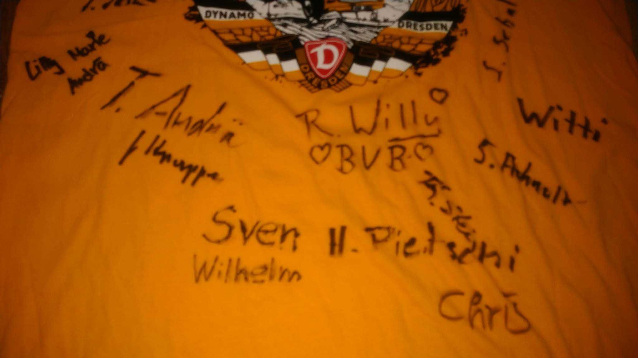 Koszulka T-Shirt SG Dynamo Dresden Drezno NOWA z Podpisami UNIKAT XL