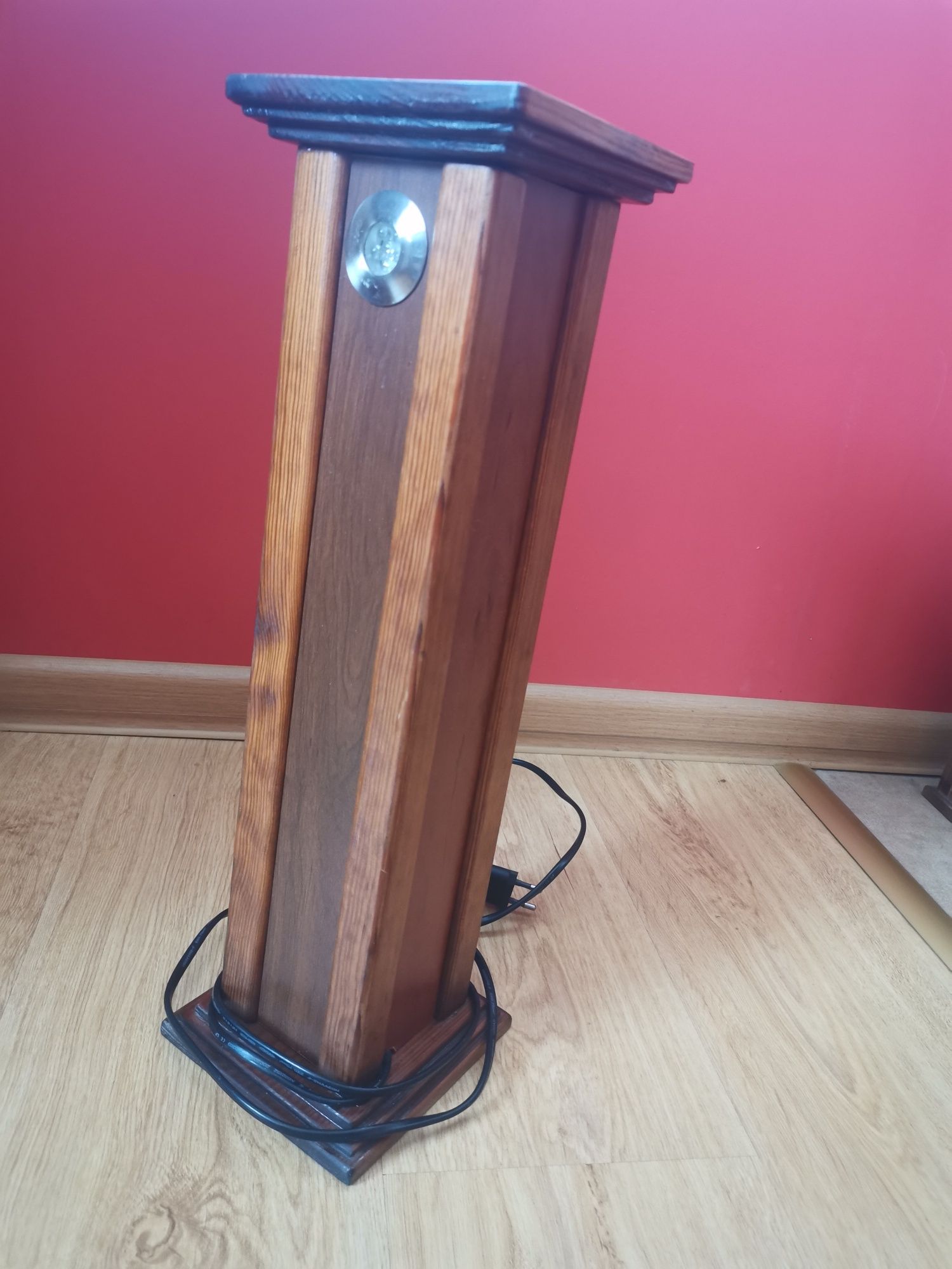 Lampa 4- Led stojąca drewno - rękodzieło