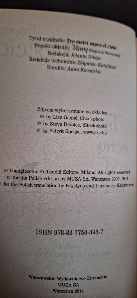 Książka "Trzy metry nad niebem" F. Moccia