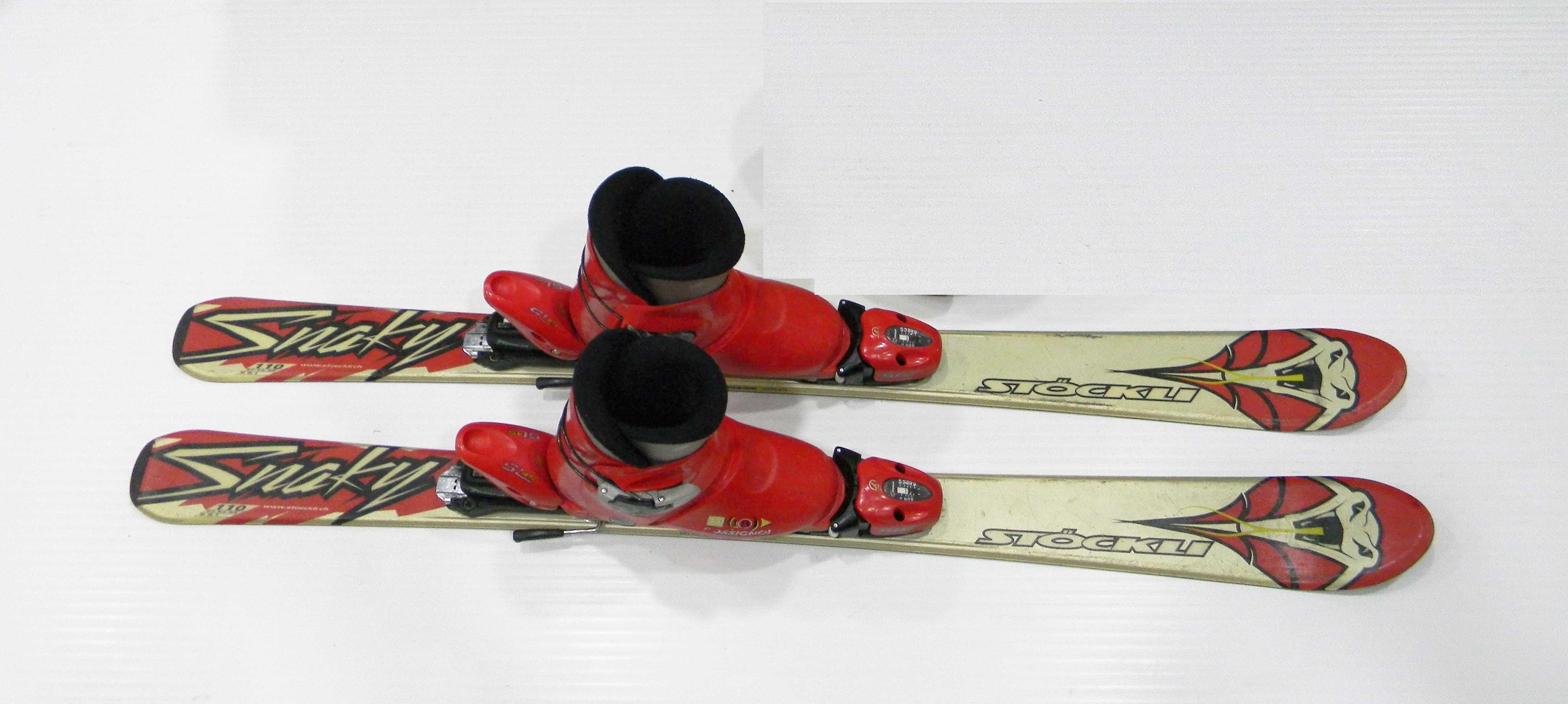 zestaw, narty dla dzieci do nauki Stockli 110cm + buty Rossignol roz32