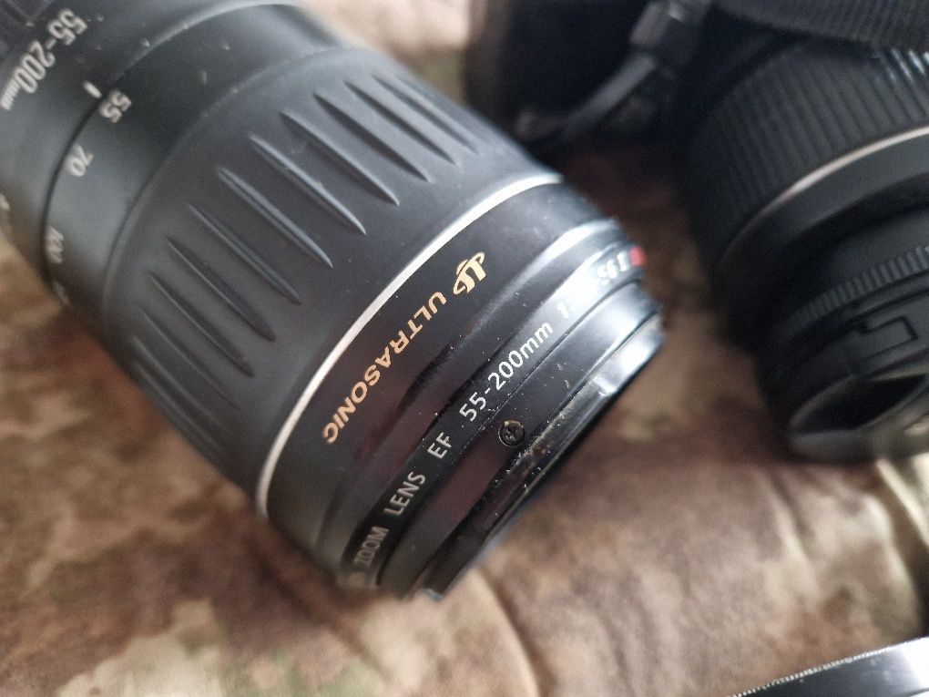 Canon 400D+obiektywy 18-55. 55-200