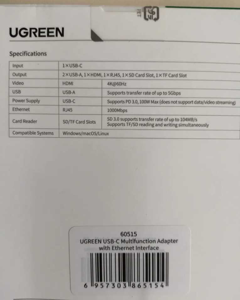 Ugreen usb hub адаптер концентратор док станція югрін хаб