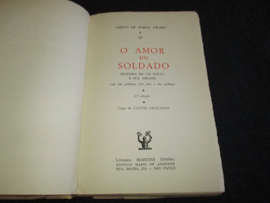 Livro O Amor do Soldado Jorge Amado 1960