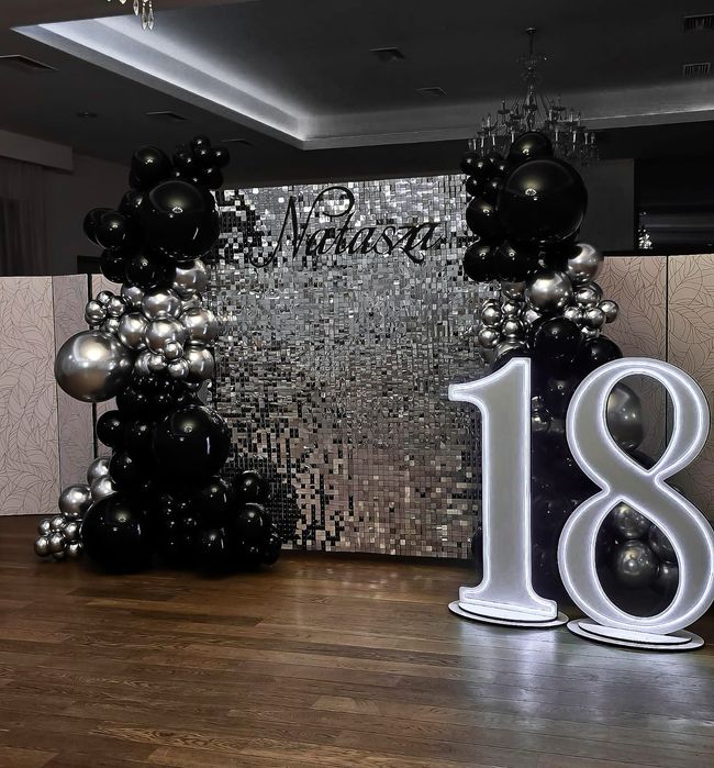 Ścianki dekoracyjne balonowe 18stki urodziny chrzest rocznica