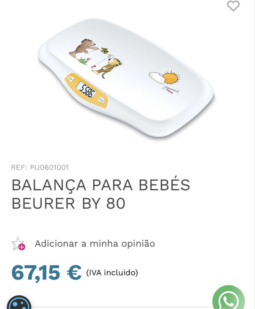 Balança Bébé Recém Nascido Beurer