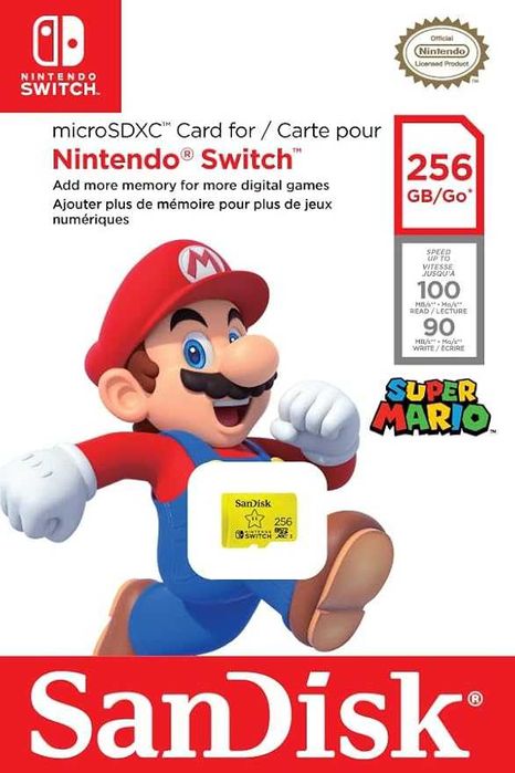 SanDisk Cartão microSD  Nintendo Switch, Super Mario Superstar 256 GB