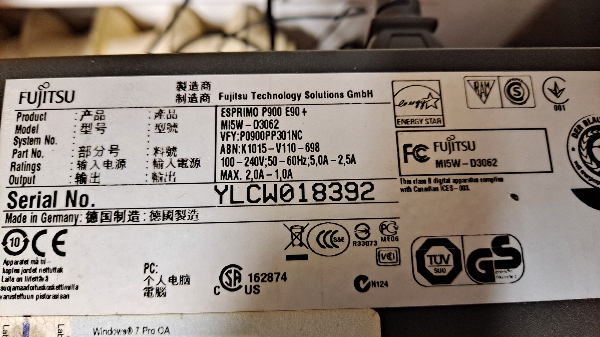 Komputer Fujitsu Esprimo P900 E90+ Intel i3 16GB RAM 240Gb SSD sprawny