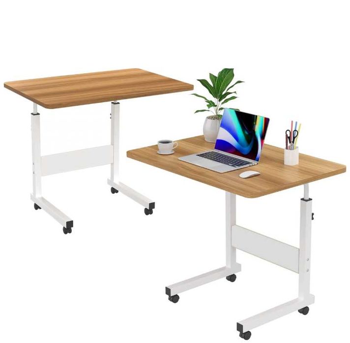 Stolik Biurko pod Laptopa Łóżko na Kółkach Regulowana Wysokość Mobilny