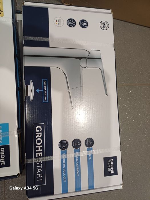 Bateria umywalkowa stojąca grohe start  chrom