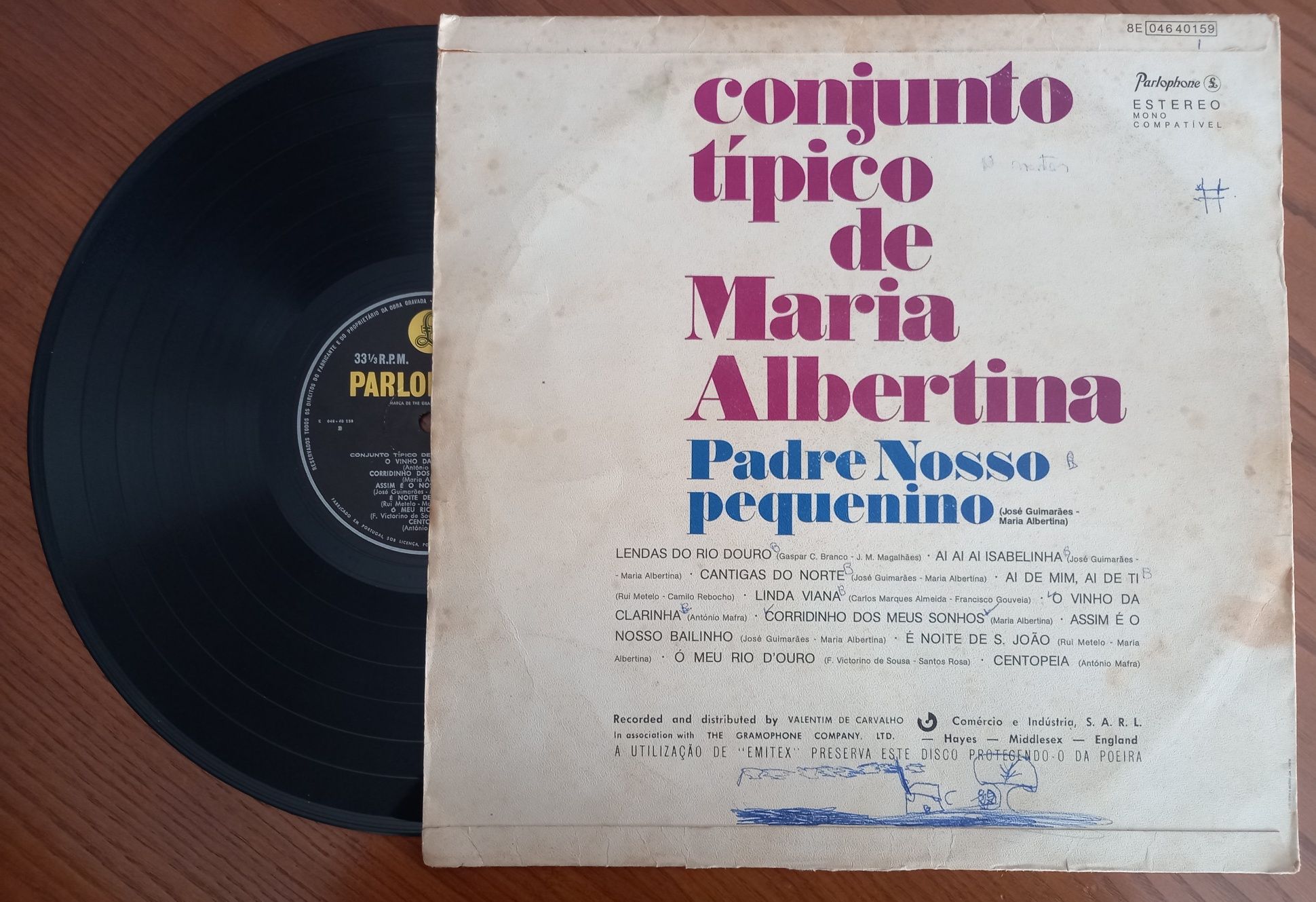disco vinil LP do Conjunto típico de Maria Albertina