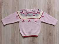 Sweterek różowy dla dziewczynki coccodrillo 74