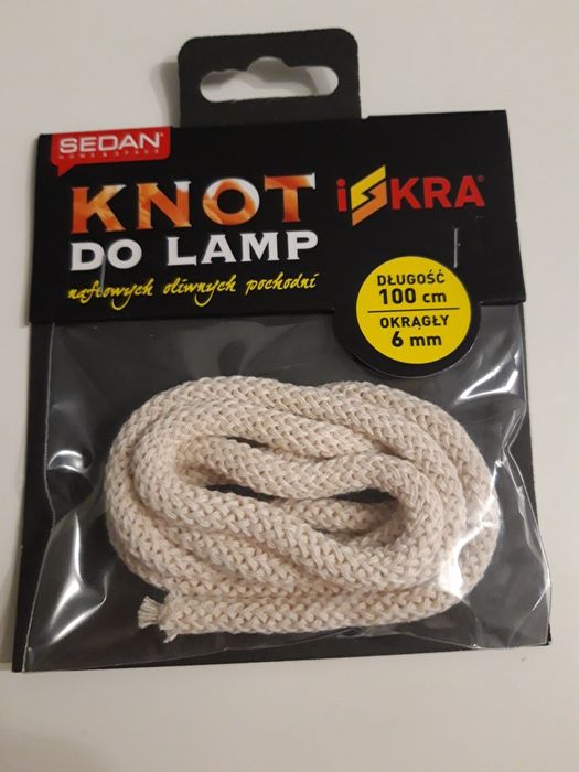 Knot do lamp naftowych okrągły 6 mm, oliwnych, pochodni