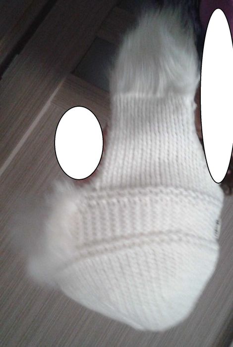 Czapka zimowa Pilotka dziewczęca narciarska biała cieplutka z uszkami