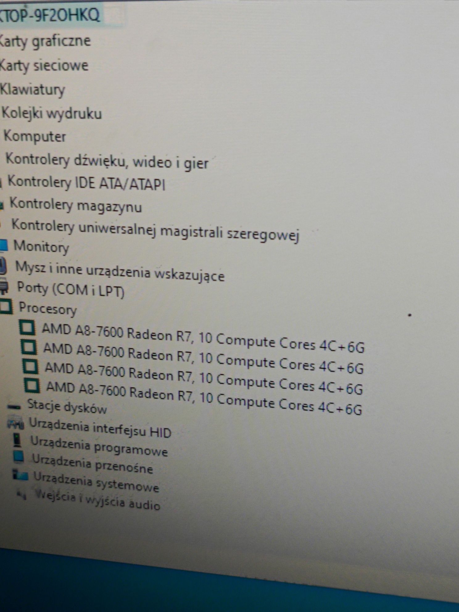 KOMPUTER AMD A8-7600 / FM2+ / HDD 250GB / zasilacz / obudowa /win10– B