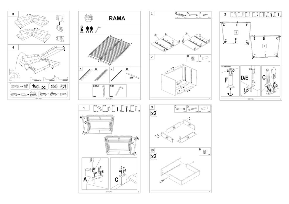 INSTRUKCJE MONTAŻU 2D do mebli tapicerowanych i skrzyniowych